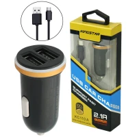 شارژر فندکی فست شارژ KingStar KC110A 2.1A 10.5W + کابل میکرو یو اس بی