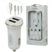 شارژر فندکی Tranyoo VS1 C1 2.1A 10.5W + کابل 3 سر
