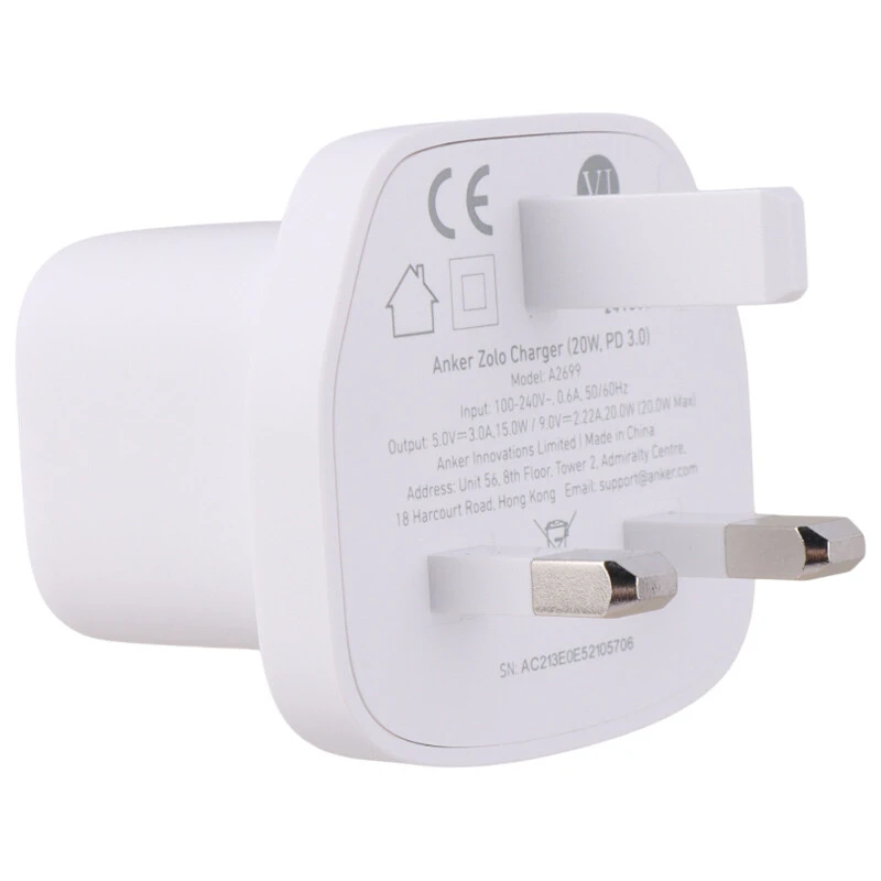شارژر دیواری 20 وات انکر A2699 PD 3A