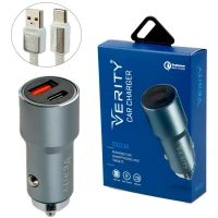 شارژر فندکی فست شارژ Verity CQ1119 3A QC PD 20W + کابل تایپ سی