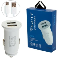 شارژر فندکی Verity C1117 2.4A 12W + کابل میکرو یو اس بی