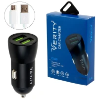شارژر فندکی Verity C1118 2.4A 12W + کابل میکرو یو اس بی