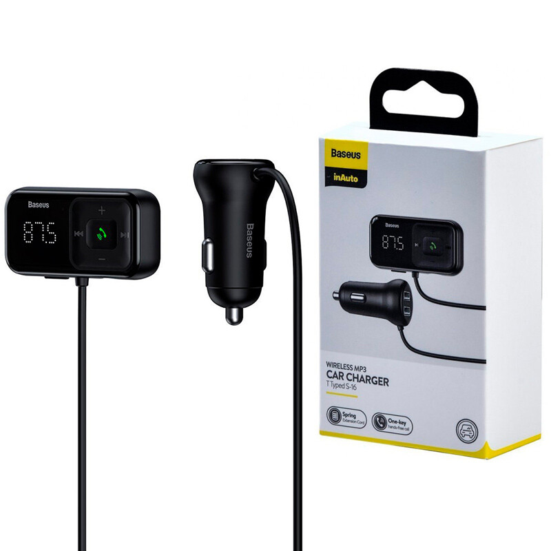 شارژر فندکی + FM Player بلوتوثی Baseus T Typed S-16 CCTM-E01