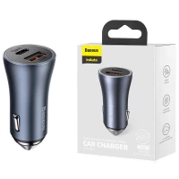 شارژر فندکی فست شارژ Baseus Golden Contactor Pro Dual CCJD QC4.0 3A PD 40W