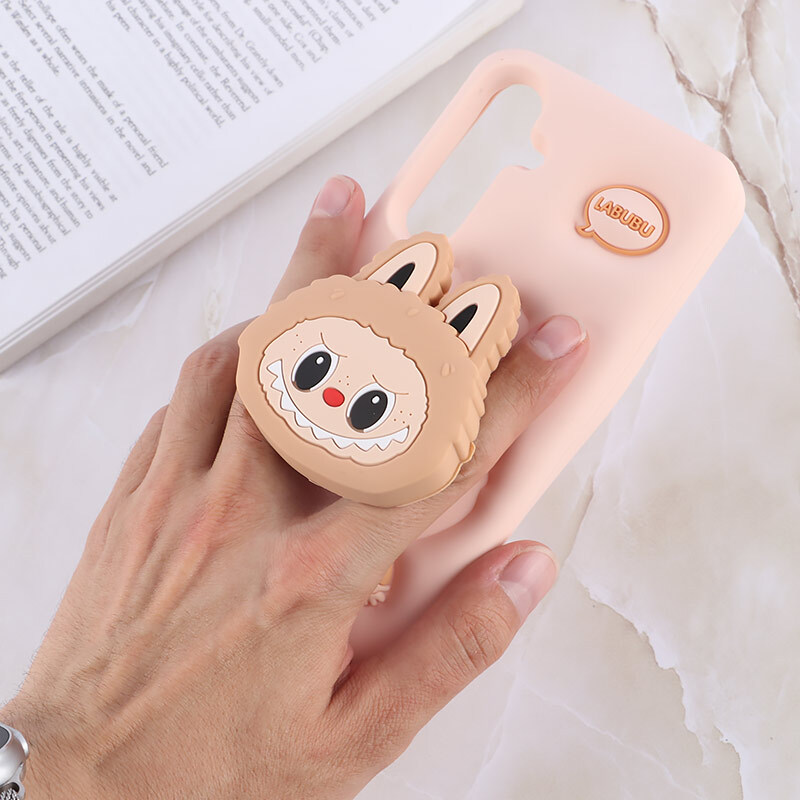 قاب سیلیکونی سامسونگ Galaxy S24 FE پاپ سوکت دار طرح Labubu