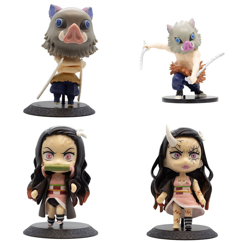 اکشن فیگور کیوپاسکت طرح Deamon Slayer پایه‌ دار بسته 8 عددی