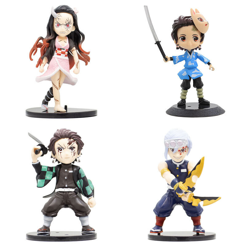 اکشن فیگور کیوپاسکت طرح Deamon Slayer پایه‌ دار بسته 8 عددی