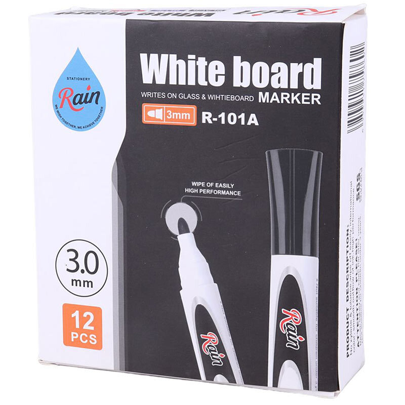 ماژیک وایت برد رین نوک گرد R-101A بسته 12 عددی