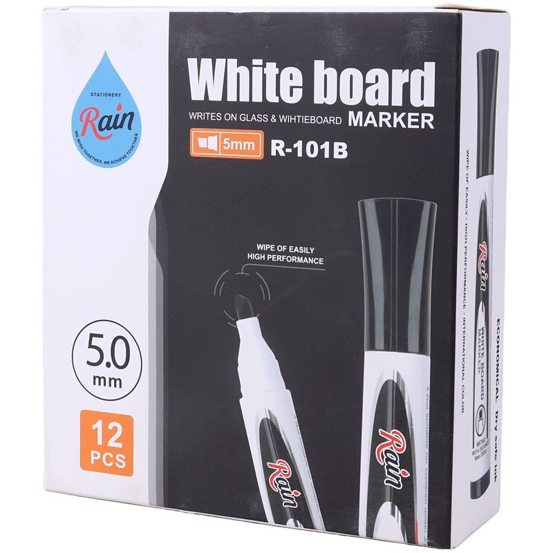 ماژیک وایت برد رین نوک تخت R-101B بسته 12 عددی