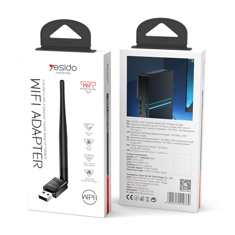 کارت شبکه بی سیم آنتن دار Yesido WP11 150Mbps