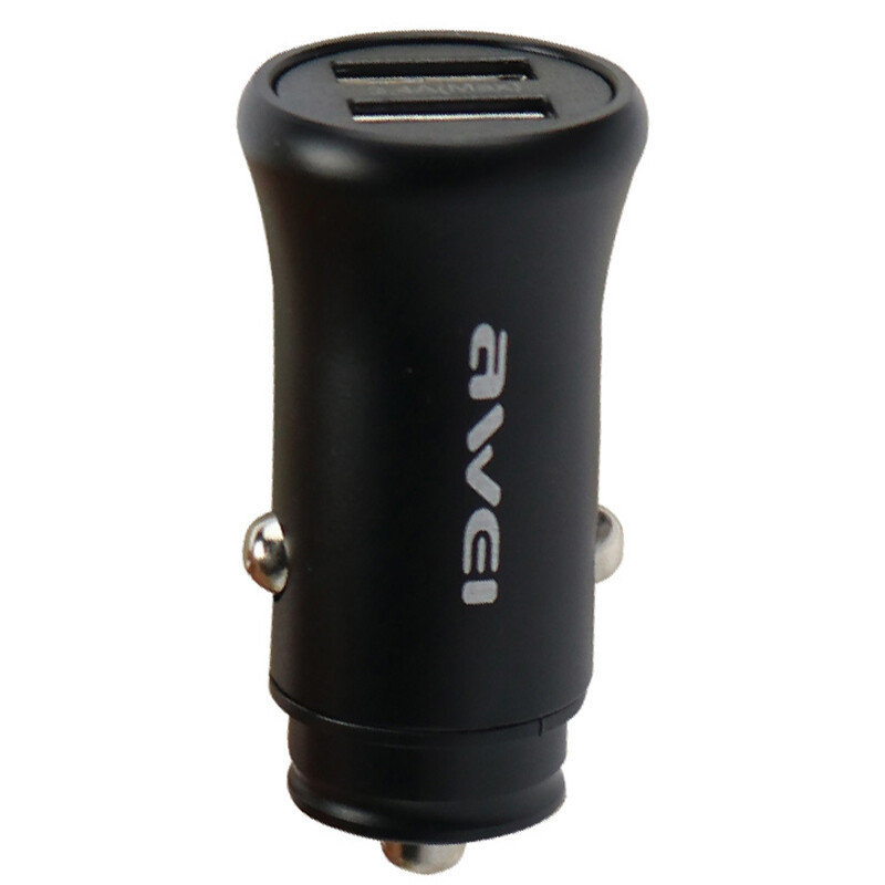 شارژر فندکی فست شارژ Awei C-838 3.4A + کابل میکرو یو اس بی