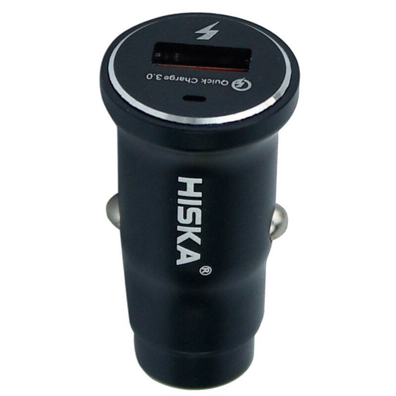 شارژر فندکی فست شارژ Hiska CC-301Q QC3 PD 3A + کابل میکرو یو اس بی