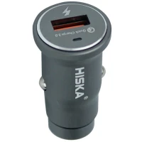 شارژر فندکی فست شارژ Hiska CC-301Q QC3 PD 3A + کابل آیفونی