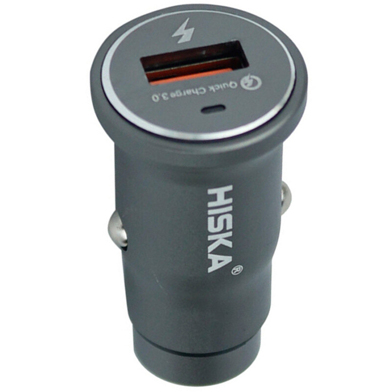 شارژر فندکی فست شارژ Hiska CC-301Q QC3 PD 3A + کابل آیفونی