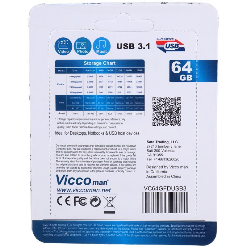 فلش 64 گیگ ویکومن Vicco Man VC330 USB3.1