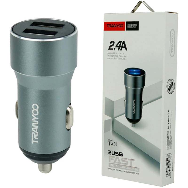 شارژر فندکی فست شارژ Tranyoo T-C4 2.4A
