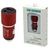 شارژر فندکی فست شارژ Metal Dual USB 5A QC3.0