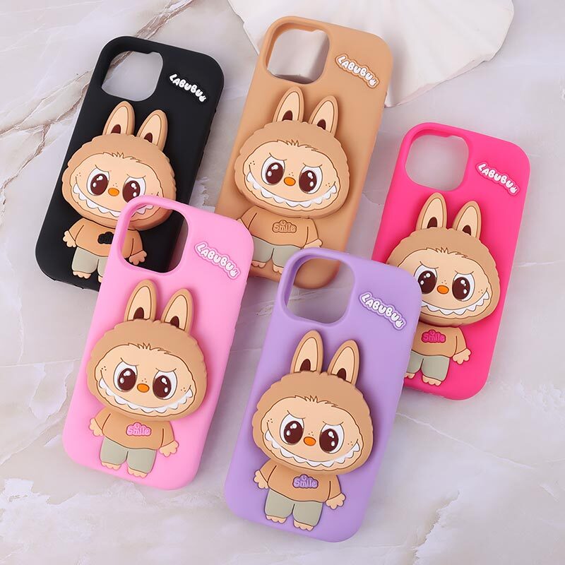 قاب سیلیکونی آیفون iPhone 13 / 14 پاپ سوکت دار طرح Labubu کد 1