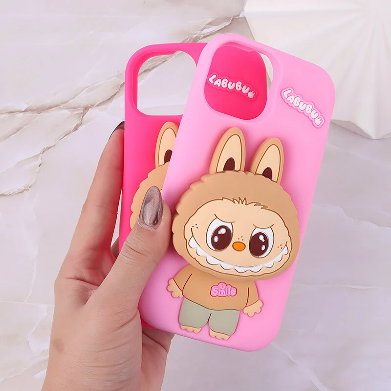 قاب سیلیکونی آیفون iPhone 13 / 14 پاپ سوکت دار طرح Labubu کد 1