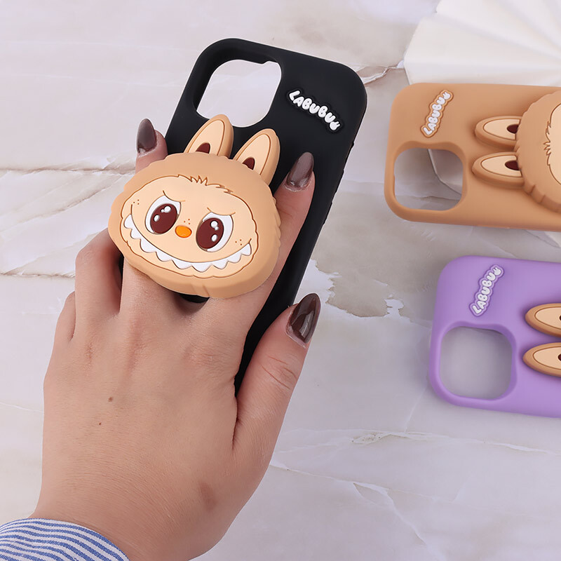 قاب سیلیکونی آیفون iPhone 13 / 14 پاپ سوکت دار طرح Labubu کد 1