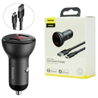 شارژر فندکی فست شارژ Baseus TZCCBX-B0G 5A PD 45W + کابل Type-C