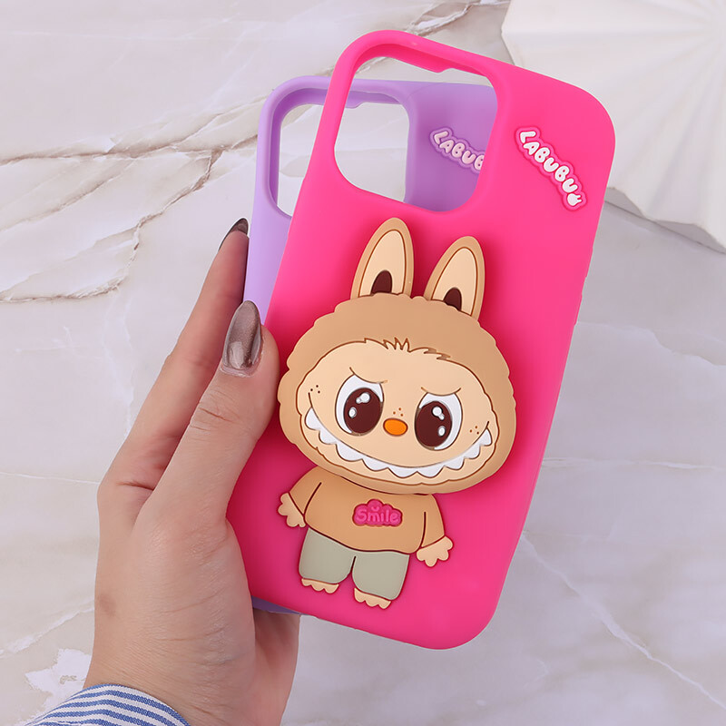 قاب سیلیکونی آیفون iPhone 14 Pro Max پاپ سوکت دار طرح Labubu کد 1