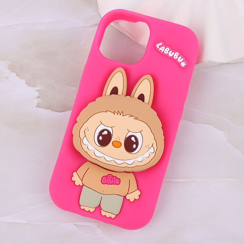 قاب سیلیکونی آیفون iPhone 15 پاپ سوکت دار طرح Labubu کد 1