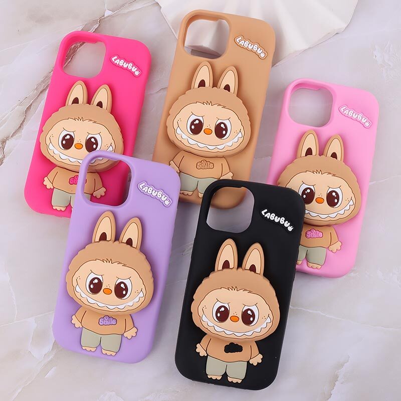 قاب سیلیکونی آیفون iPhone 15 پاپ سوکت دار طرح Labubu کد 1
