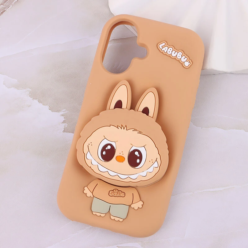 قاب سیلیکونی آیفون iPhone 16 پاپ سوکت دار طرح Labubu کد 1