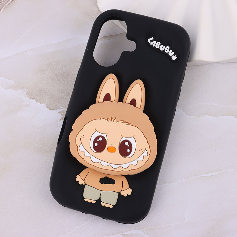 قاب سیلیکونی آیفون iPhone 16 پاپ سوکت دار طرح Labubu کد 1