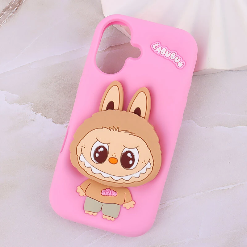 قاب سیلیکونی آیفون iPhone 16 پاپ سوکت دار طرح Labubu کد 1