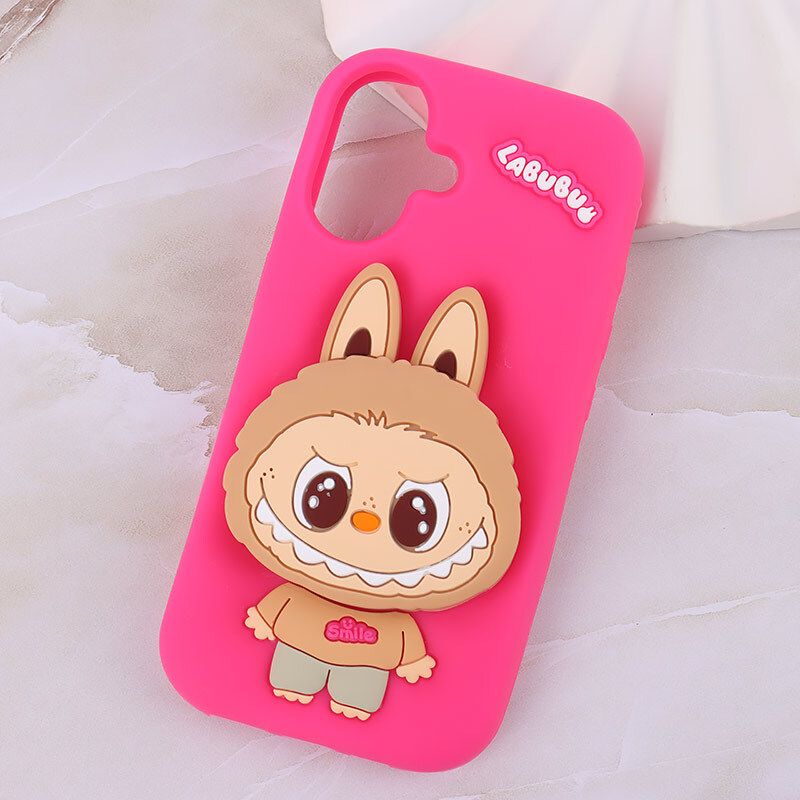 قاب سیلیکونی آیفون iPhone 16 پاپ سوکت دار طرح Labubu کد 1