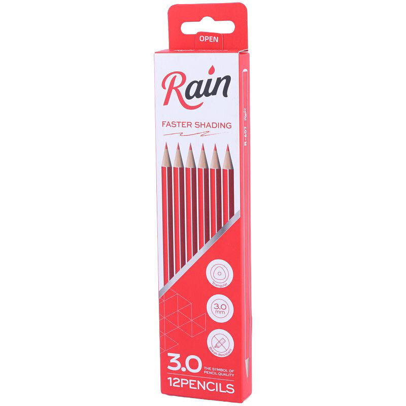 مداد قرمز رین Rain R-607 بسته 12 عددی