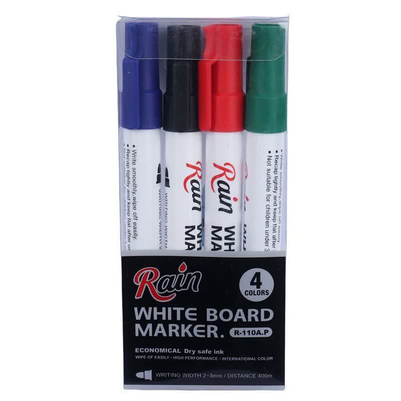ماژیک وایت برد رین نوک گرد رنگی R-110A بسته 4 عددی
