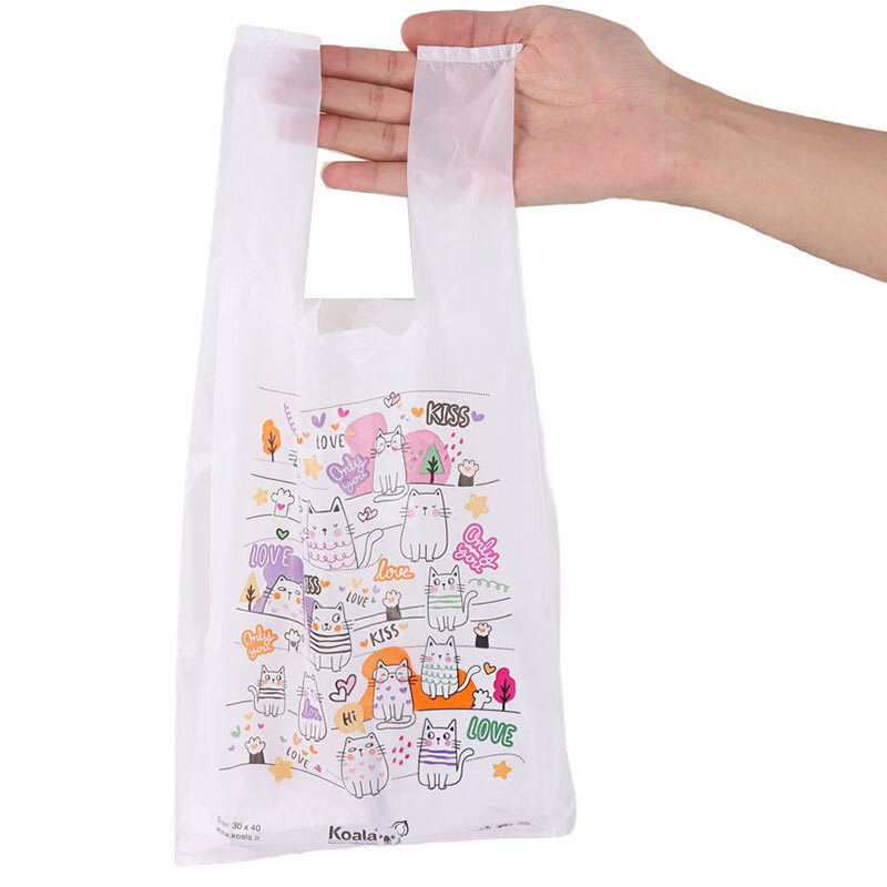 نایلون دسته دار کوالا طرح فانتزی سایز 40*30 بسته 100 عددی