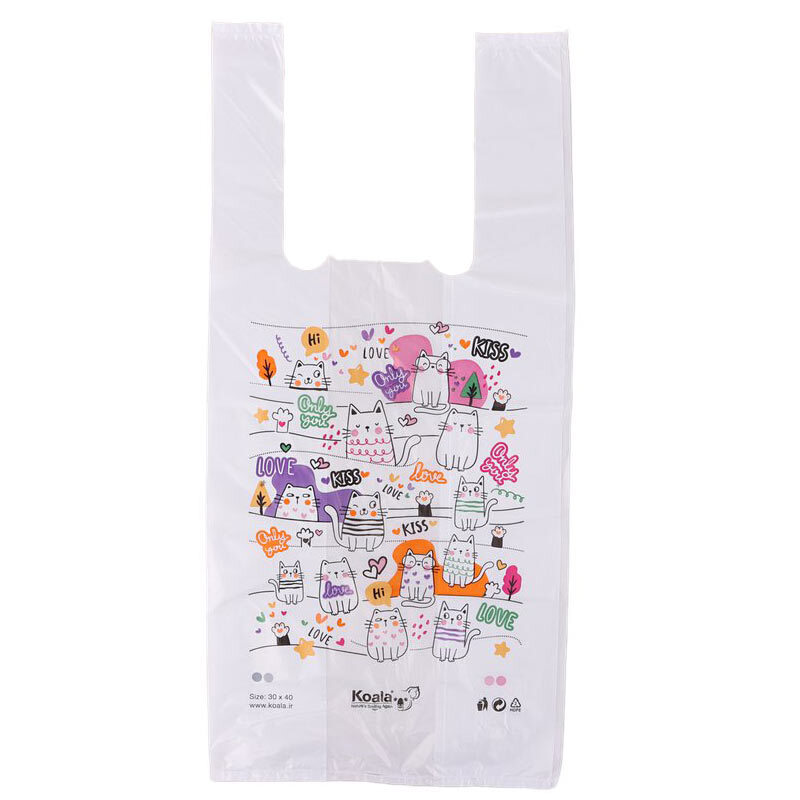 نایلون دسته دار کوالا طرح فانتزی سایز 40*30 بسته 100 عددی