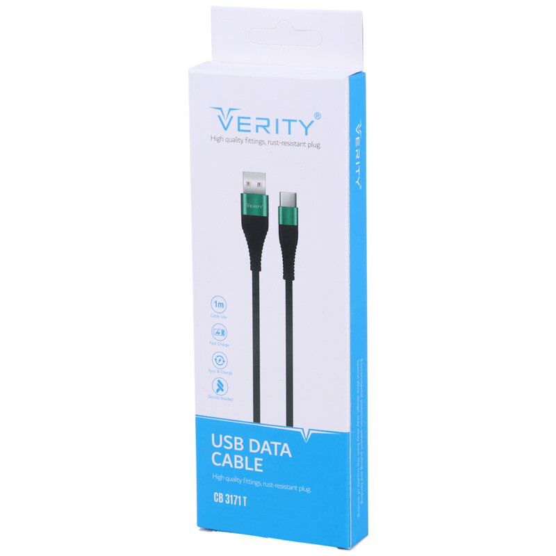کابل تایپ سی فست شارژ وریتی CB 3171T طول 1 متر