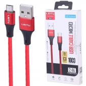 کابل میکرو یو اس بی فست شارژ 2.4 آمپر لیتو LD-44 طول 1 متر