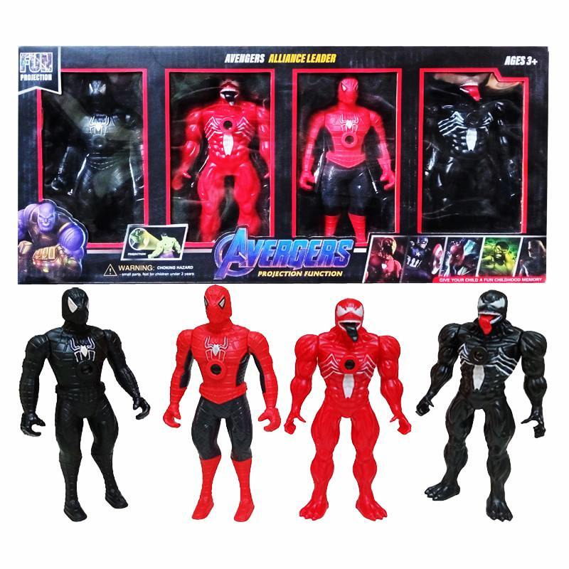 اکشن فیگور طرح اسپایدرمن و ونوم Avengers Alliance Leader بسته 4 عددی