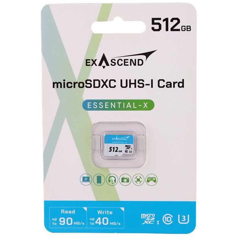 رم میکرو 512 گیگ اگزاسند ExAscend Essential-X U3 C10 90MB/s