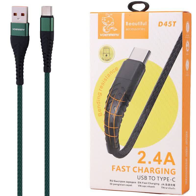 کابل تایپ سی فست شارژ 2.4 آمپر دنمن D45T طول 1 متر