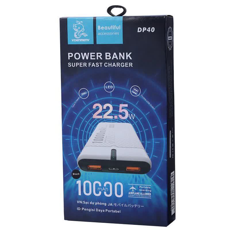پاور بانک فست شارژ دنمن DP40 PD 22.5W ظرفیت 10000 میلی آمپر ساعت