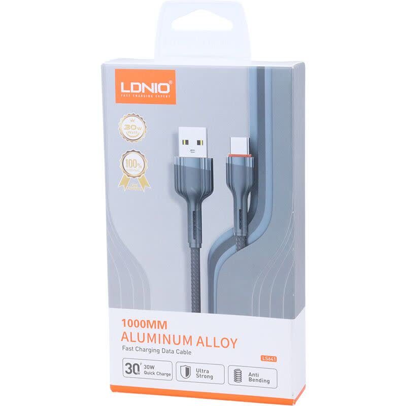 کابل تایپ سی فست شارژ 30 وات الدینیو LS641 طول 1 متر