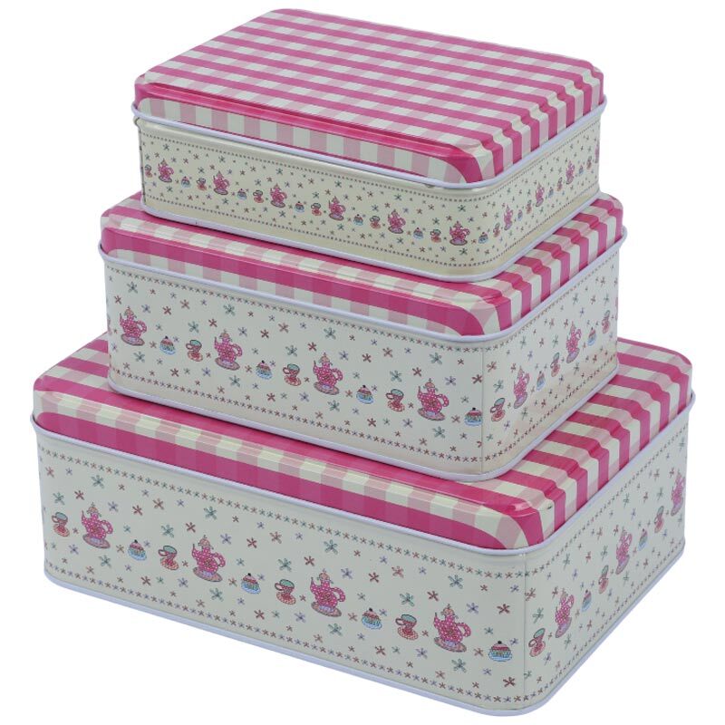 جعبه هدیه فلزی طرح مستطیلی بسته 3 عددی کد 4