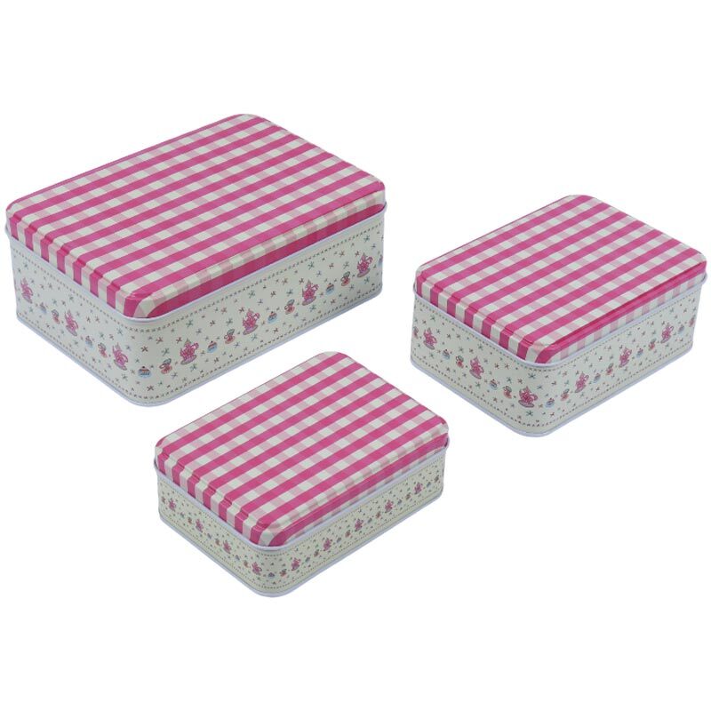 جعبه هدیه فلزی طرح مستطیلی بسته 3 عددی کد 4