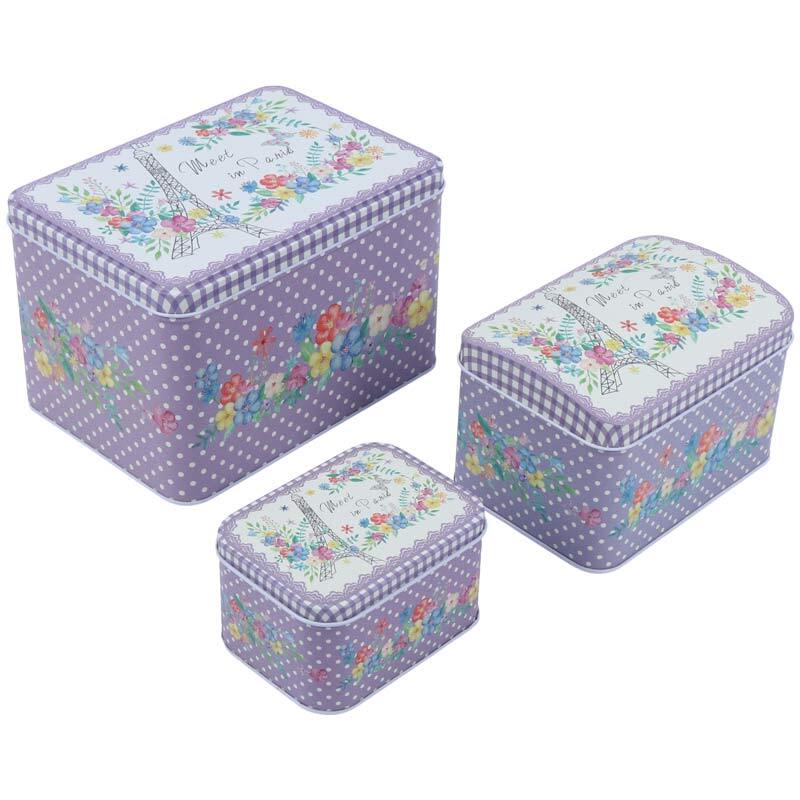 جعبه هدیه فلزی طرح مکعبی بسته 3 عددی