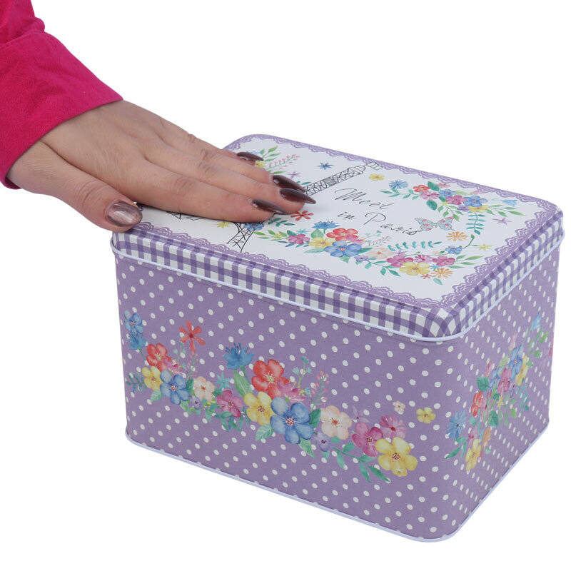 جعبه هدیه فلزی طرح مکعبی بسته 3 عددی