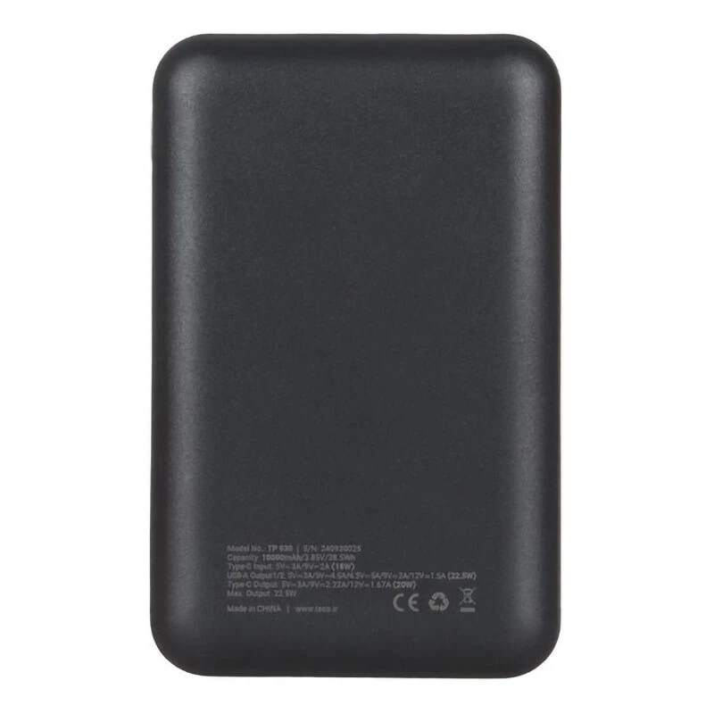 پاور بانک فست شارژ تسکو TP 930 PD 22.5W ظرفیت 10000 میلی آمپر ساعت