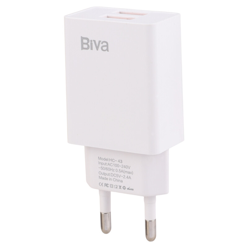 شارژر دیواری 12 وات بیوا HC-43 2.4A