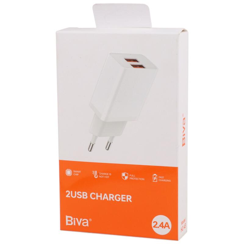 شارژر دیواری 12 وات بیوا HC-43 2.4A